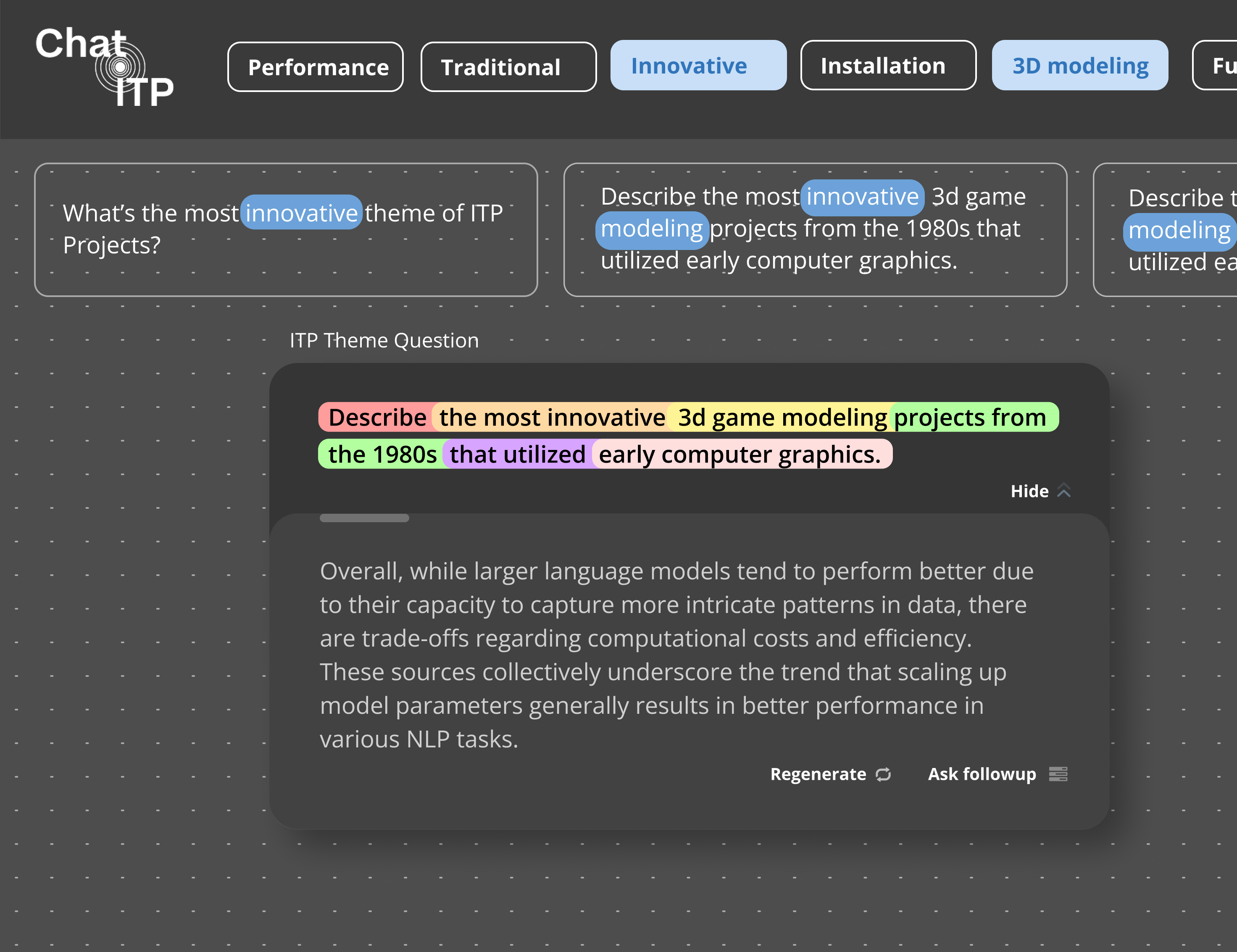 ChatITP: Creative Biosphere